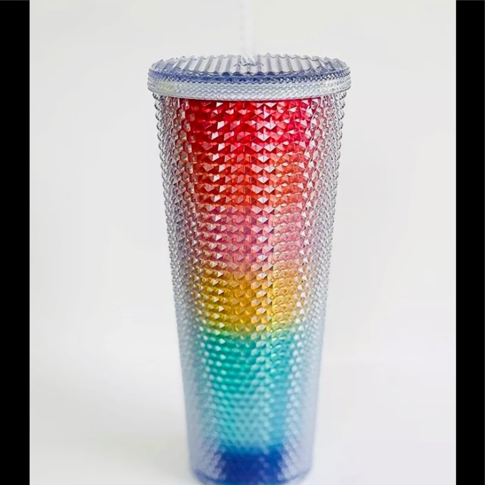 Starbucks Rainbow Pride Studded Cup Ombre Cold Tumbler Venti 24oz USA New 2020 - Picture 5 of 10